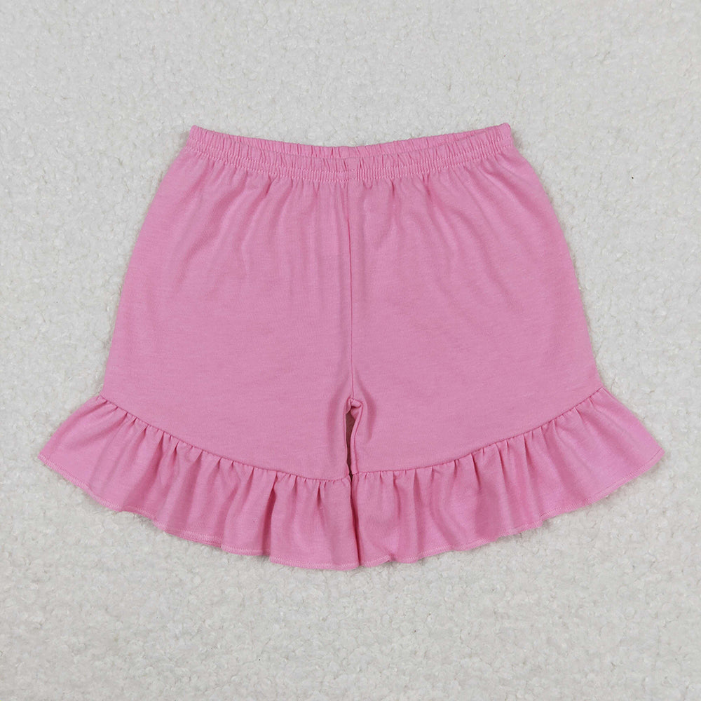 Baby Girls Pink One Ruffle Summer Shorts