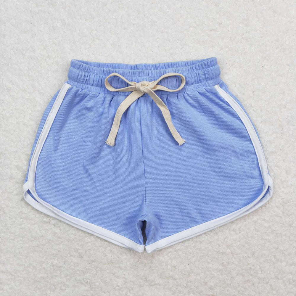 Baby Girls Sky Blue Summer Sports Design Shorts