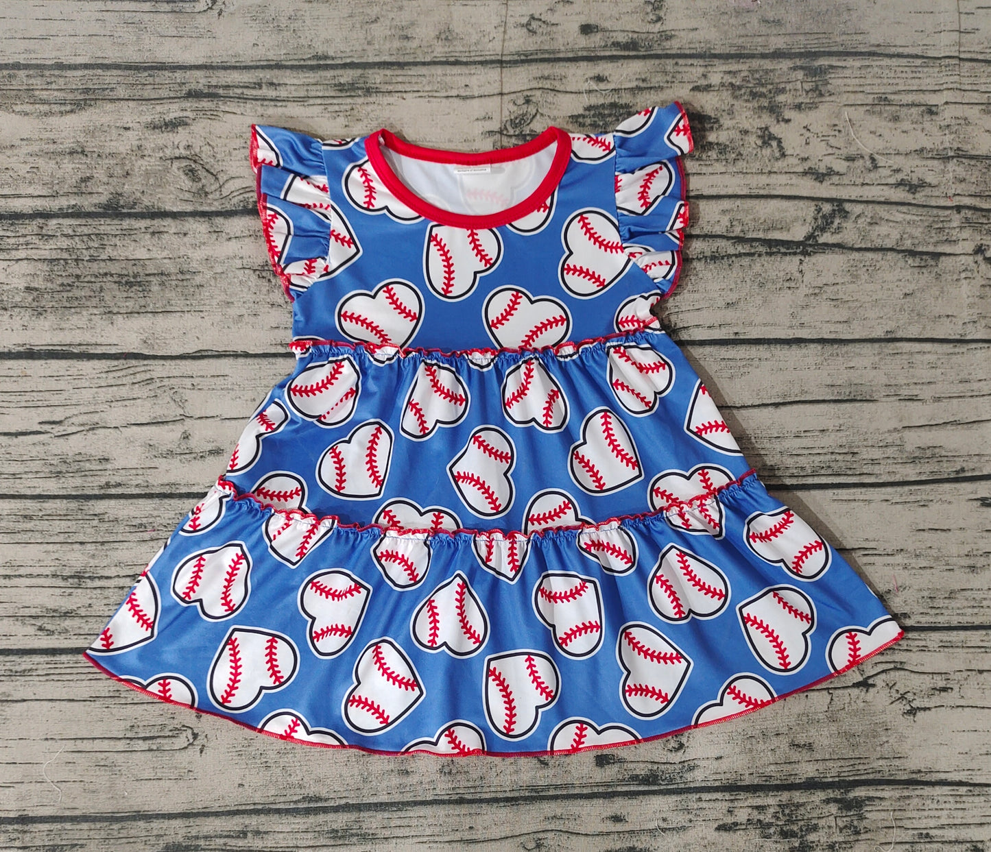 Baby Girls Baseball Hearts Tunic Tops