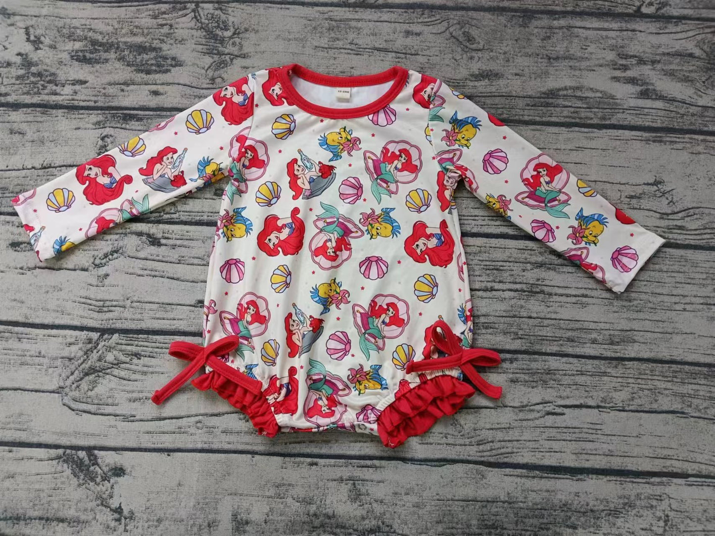 Baby Girls Red Mermaid One Piece Bows Swimsuits preorder (moq 5)
