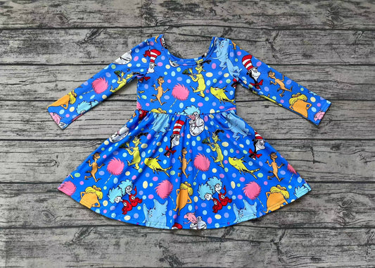 Baby Girls Dr Reading Hats Long Sleeve Twirl Dresses