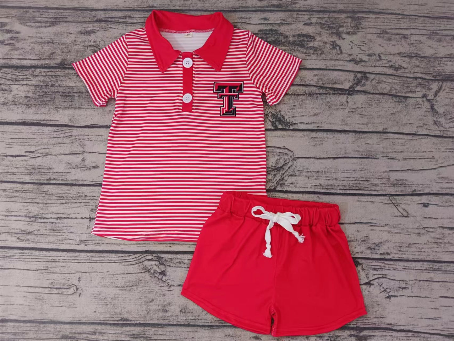 Baby Boys Red T Short Sleeve Tee Shirt Shorts Clothes Sets preorder(moq 5)