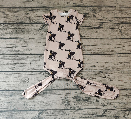 Baby Newborn Boys Brown Western Short Sleeve Rodeo Gowns