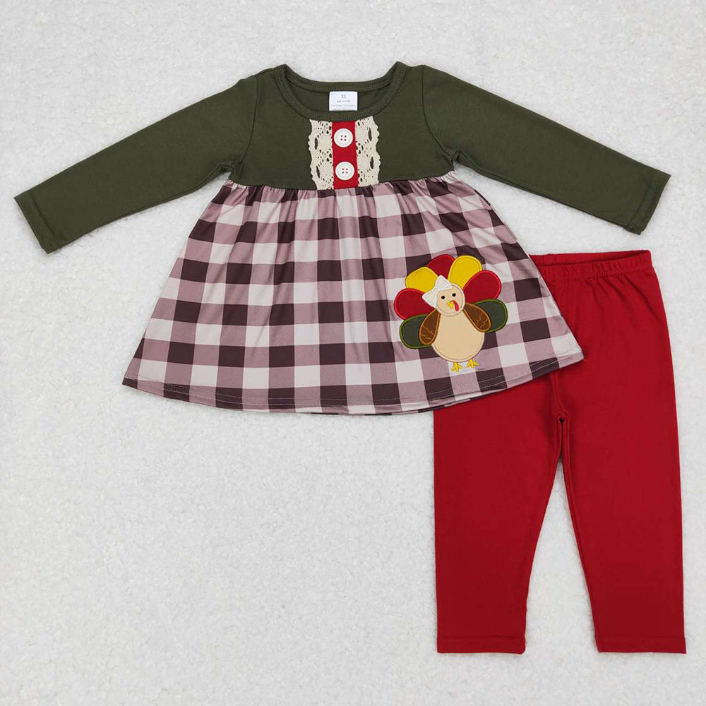Baby Girls Thanksgiving Turkey Tunic Legging Clothes Sets