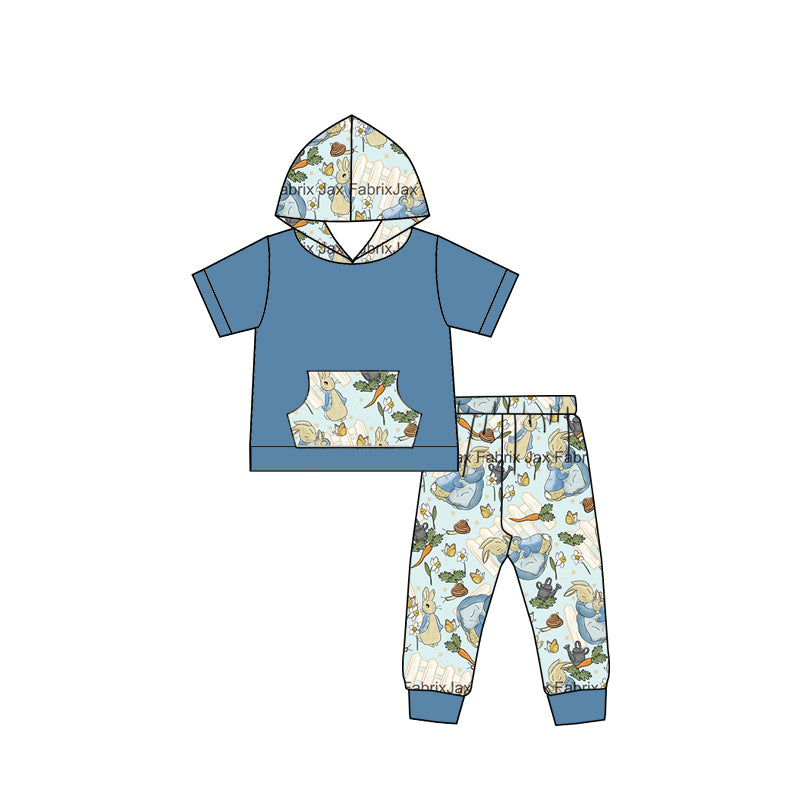 Baby Boys Easter Hooded Shirt Pants Clothing Sets Preorder(moq 5)