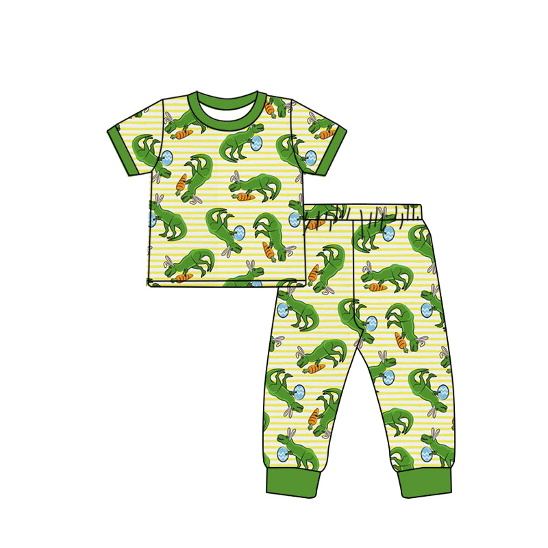 Baby Boys Easter Dinosaur Carrot Top Pants Sets Preorder(moq 5)