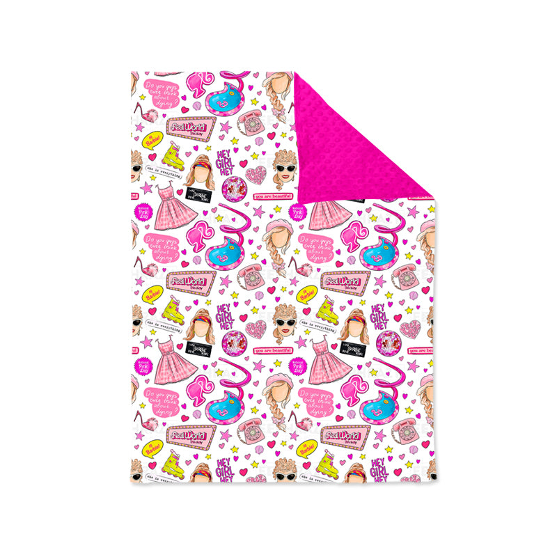 Baby Girls Doll Pink Minky Blankets preorder(moq 5)