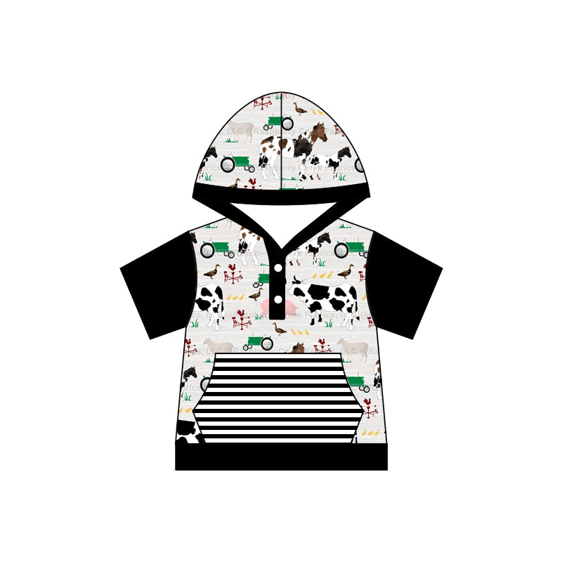 Baby Boys Farm Short Sleeve Hooded Shirts Preorder(moq 5)