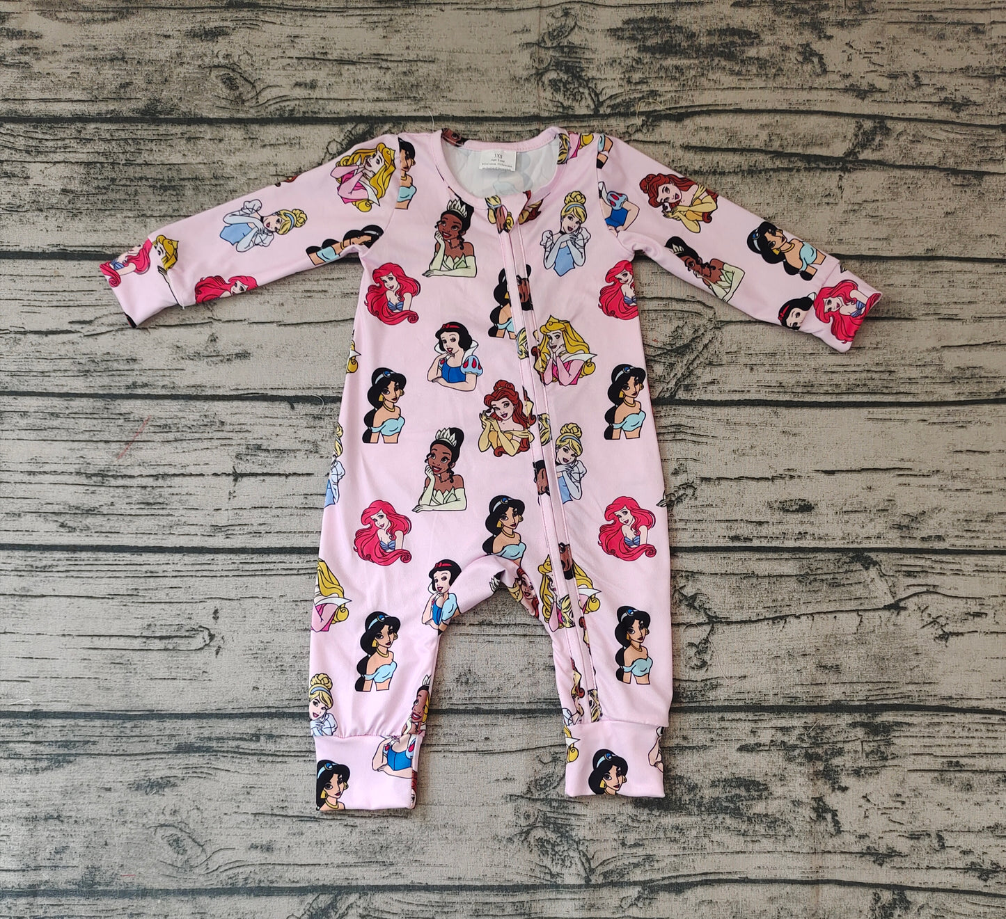 Baby Infant Girls Long Sleeve Princess Zip Rompers