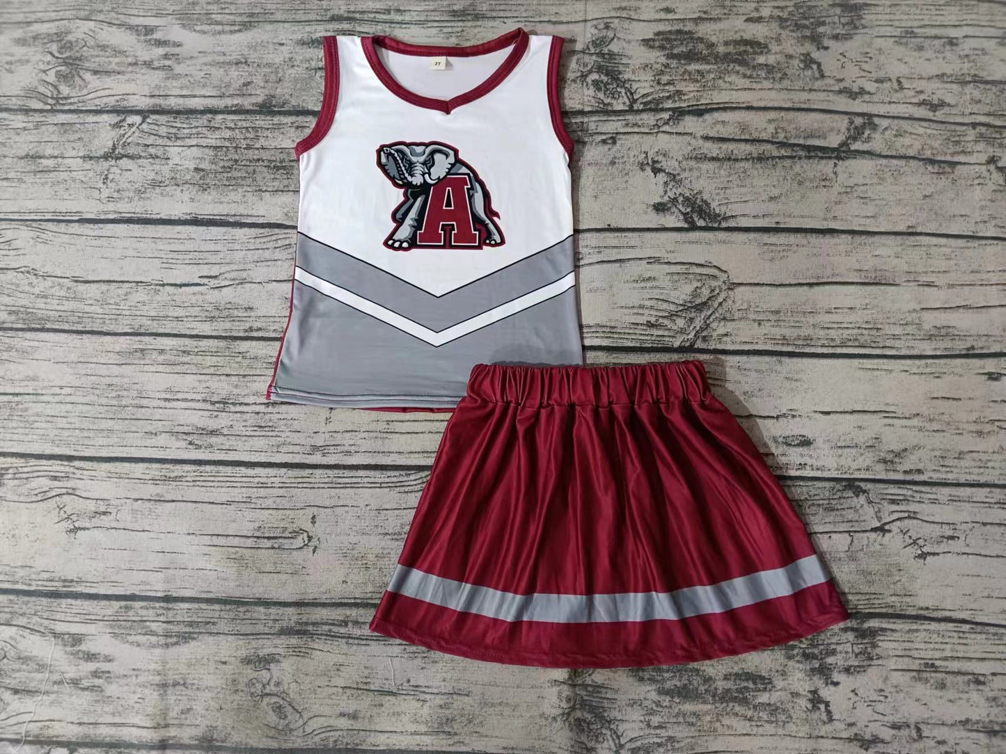 Baby Girls Elephant Team Tee Shirt Skirts Clothes Sets preorder(moq 5)