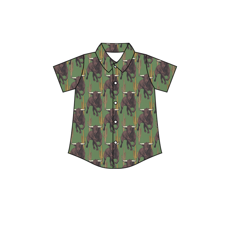 Baby Boys Western Cows Shirts Top Buttons Design preorder(moq 5)