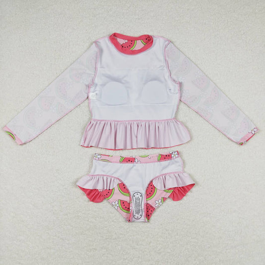 Baby Girls Watermelon Red Long Sleeve Top Bummie Swimsuits