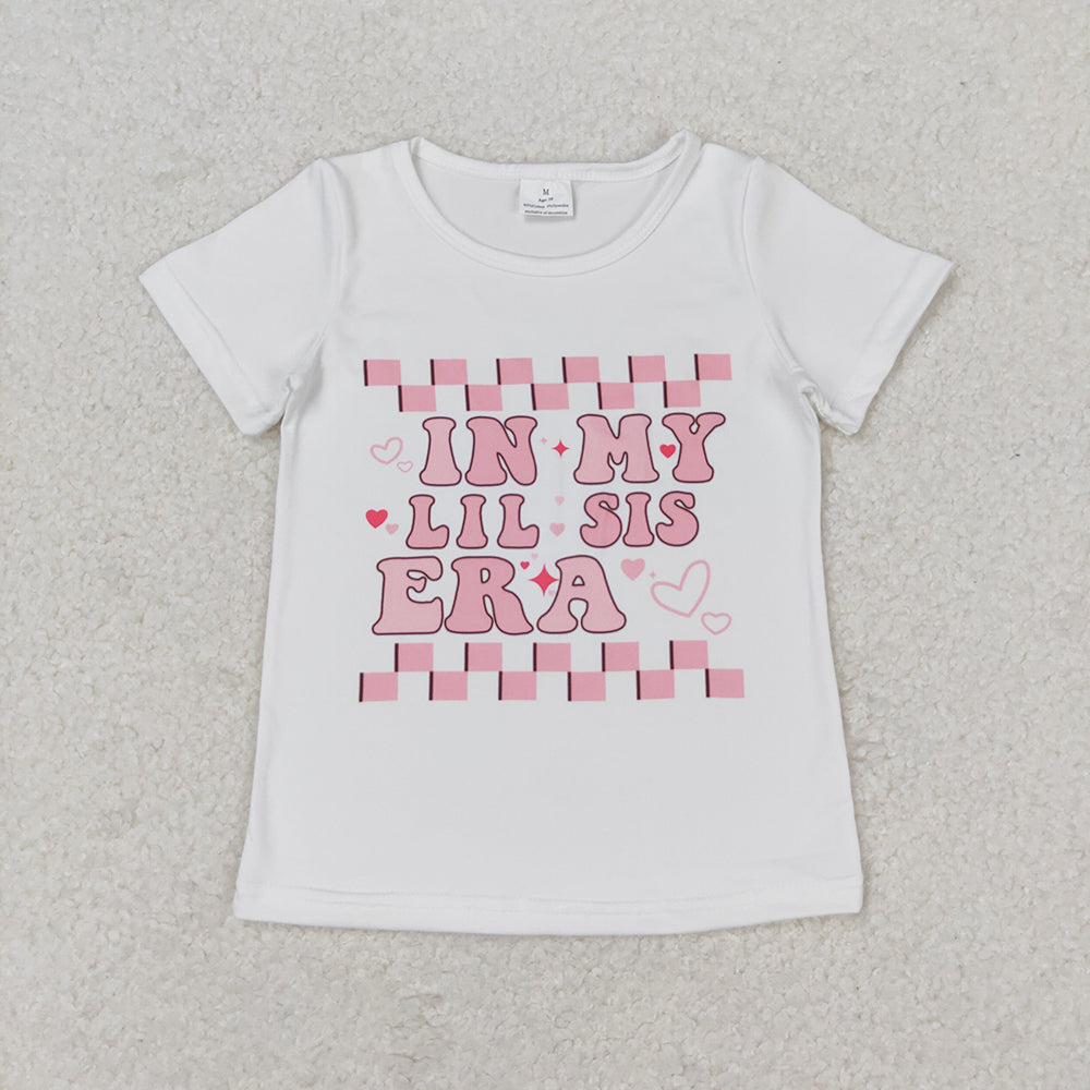 Baby Girls In My Lil Sis Era Short Sleeve Tee Shirts Tops