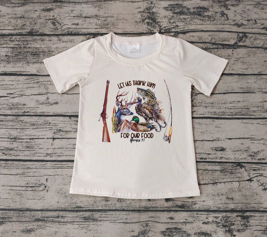 Baby Boys Duck Hunting White Top Tee Shirts
