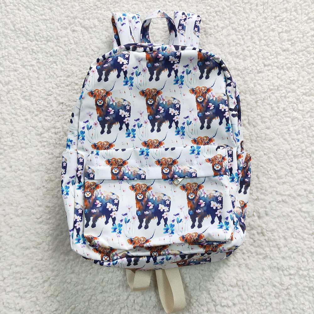 Baby Kids Children Cow Flowers Print Western Back Bags