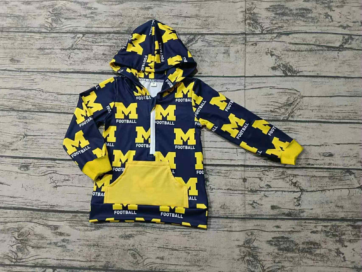 Preorder (moq 5)Baby Boys Team Michgan Hooded Pullovers Tops