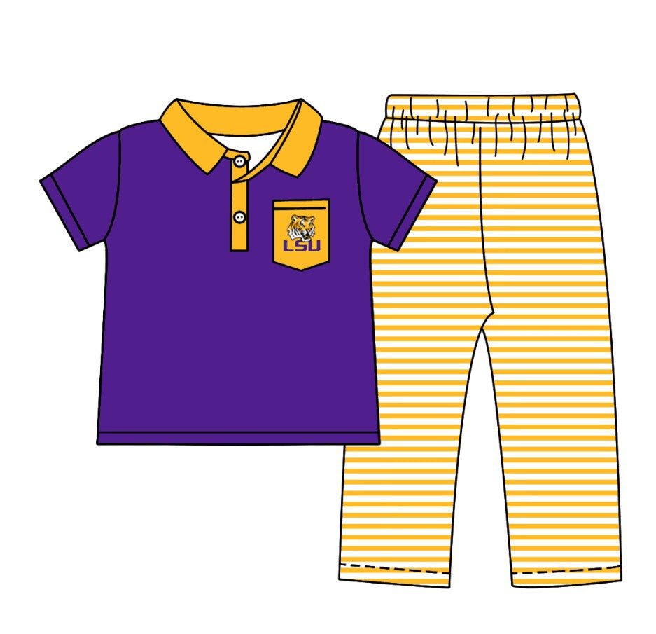 Preorder (moq 5)Baby Boys LUS Tiger Shirt Team Pants Outfits Clothes Sets