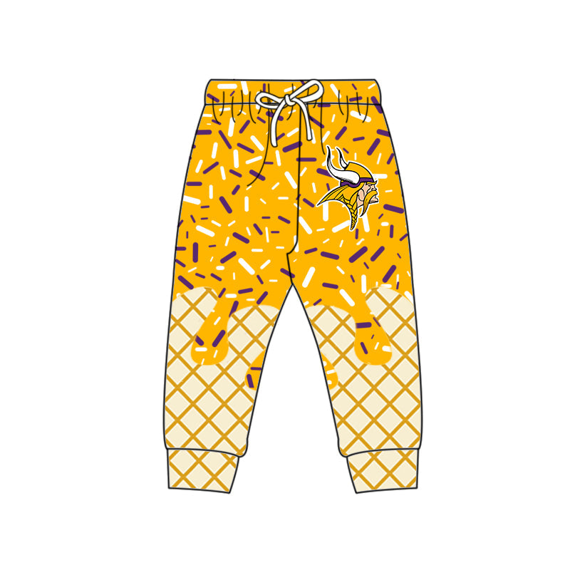 Preorder (moq 5)Baby Boys Drip Sprinkles Minnesota Vikings Team Jogger Pants Bottom