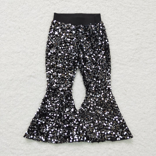 Baby Girls Toddler Brithday Party Sequin Glitter Bell Bottom Pants