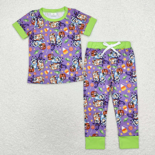 Sibling Baby Boys Dogs Halloween Rompers Pajamas