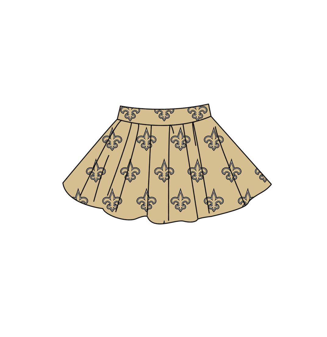 Preorder (moq 5)Baby Girls Gold Anchors Team Skirt Shorts Bottom