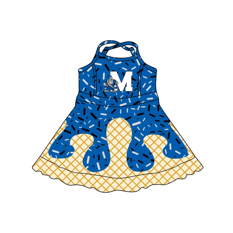 Preorder moq 5 Baby Girls Strap Wardogs Shorts Team Knee Length Dress Preorder