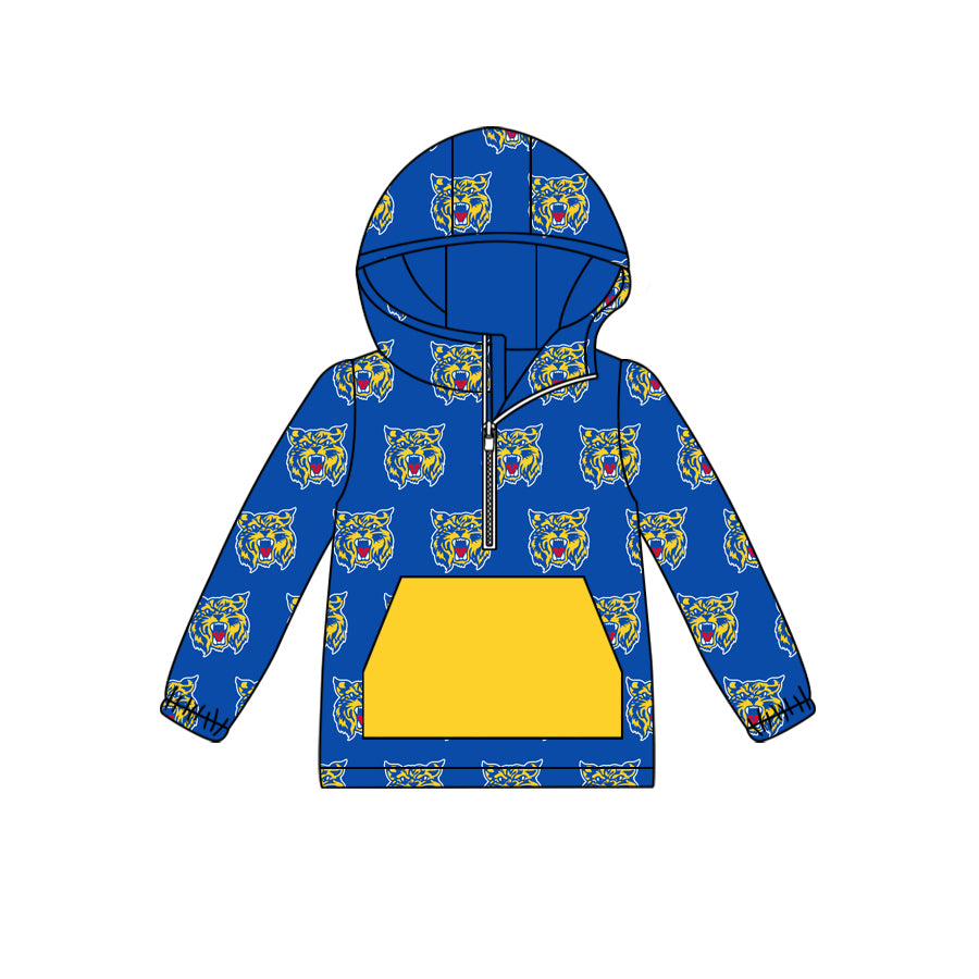 Preorder (moq 5)Baby Girls Boys Tiger Football Team Hooded Cardigan Tops