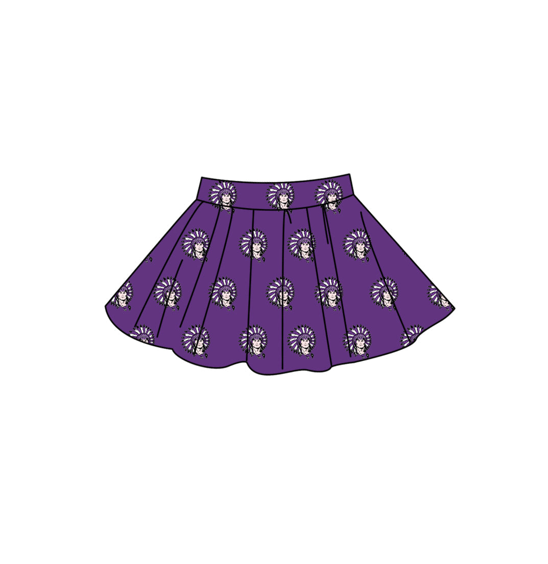Preorder (moq 5)Baby Girls Purple Vikings Team Skirt Shorts Bottom