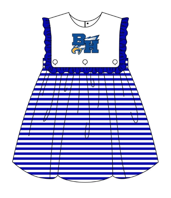 Preorder (moq 5)Baby Girls BH Eagles team Sleeveless Knee Length Dresses