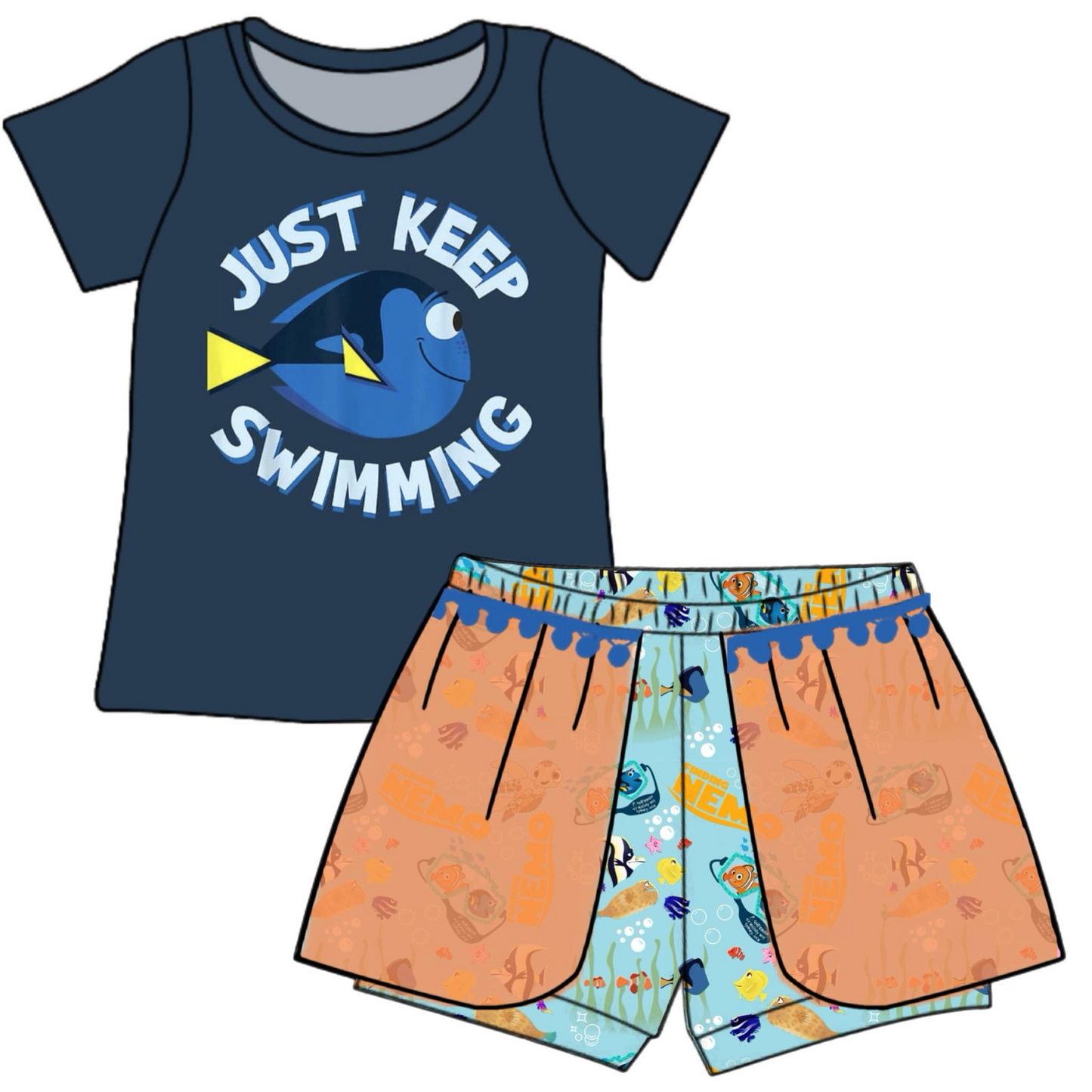 Baby Girls Swimming Shirt Shorts Summer Clothes Sets preorder (moq 5)