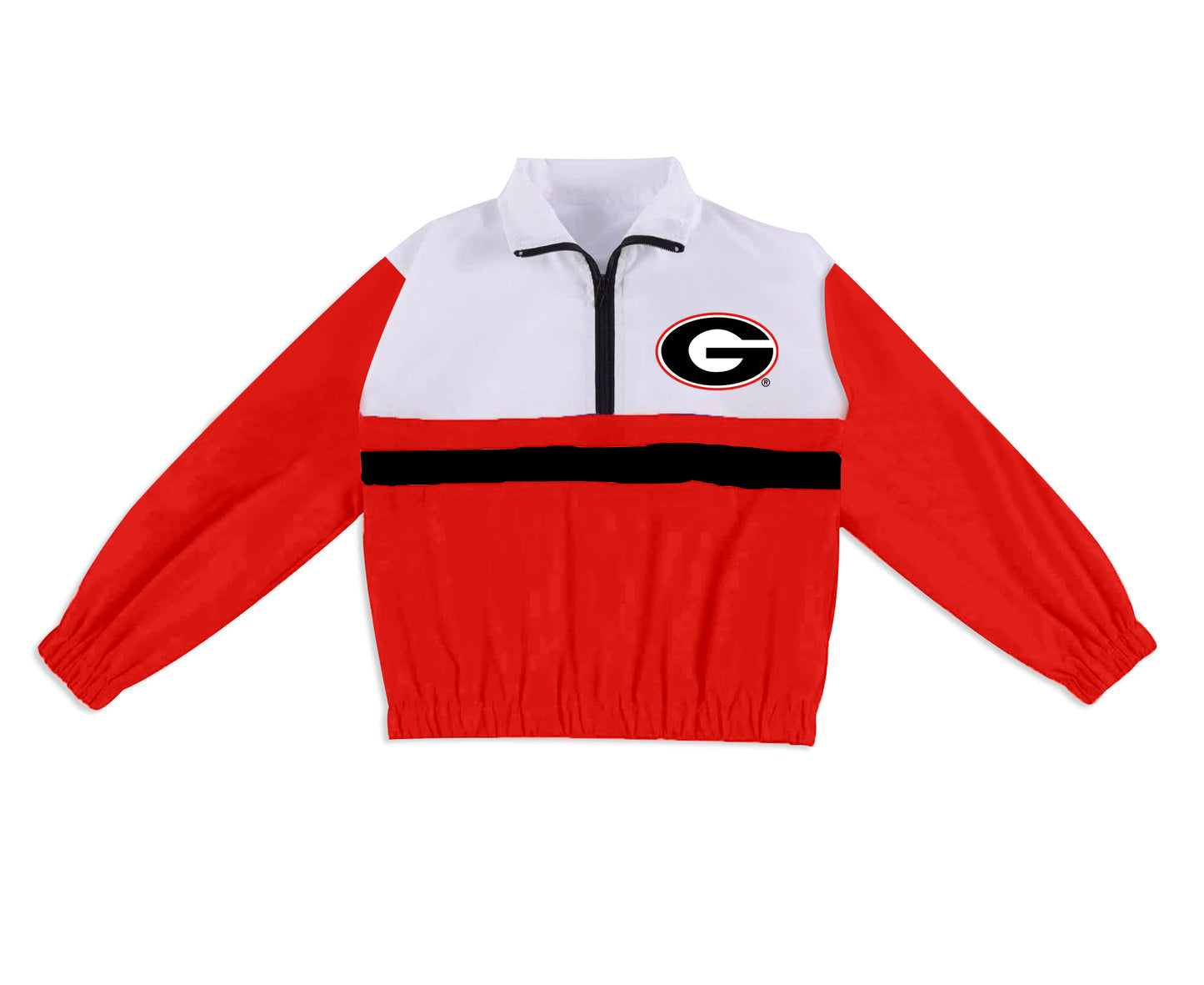 Preorder (moq 5)Baby Boys Long Sleeve Georgia Team Zip Pullovers Tops