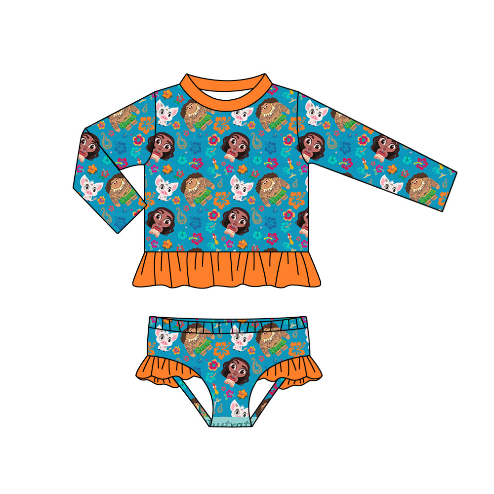 Baby Girls Island Princess Ruffle Two Pieces Swimsuits preorder(moq 5)