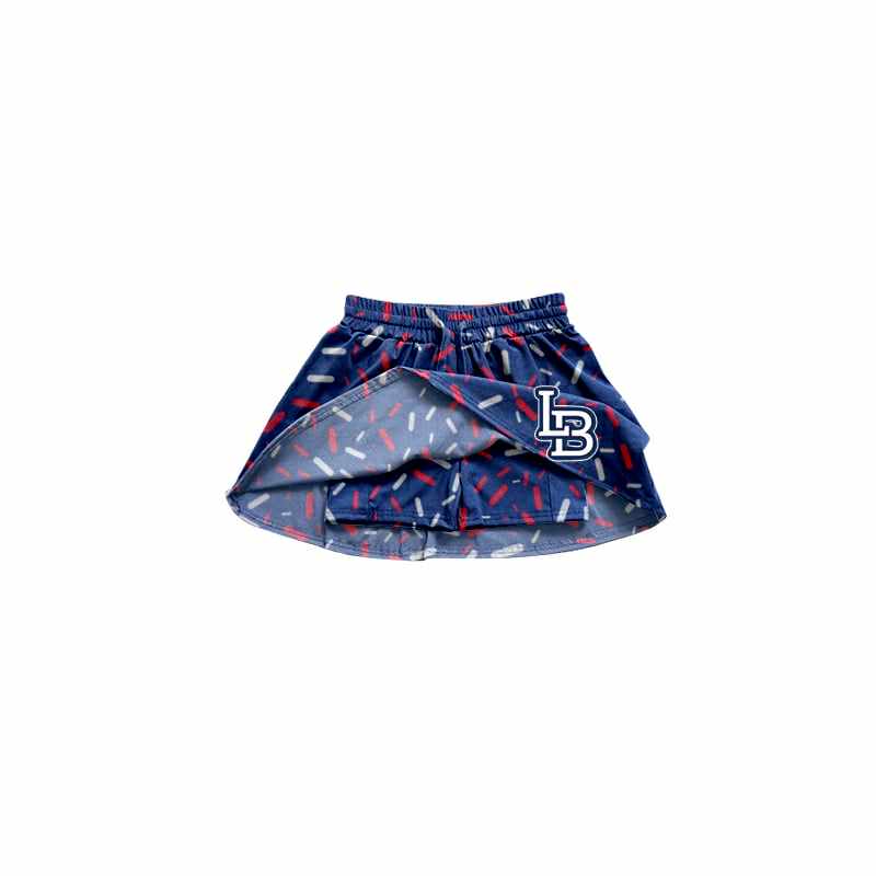 Preorder(moq 8) Baby Girls Navy Sprinkles Louisiana Baseball Team Skort Shorts Bottoms