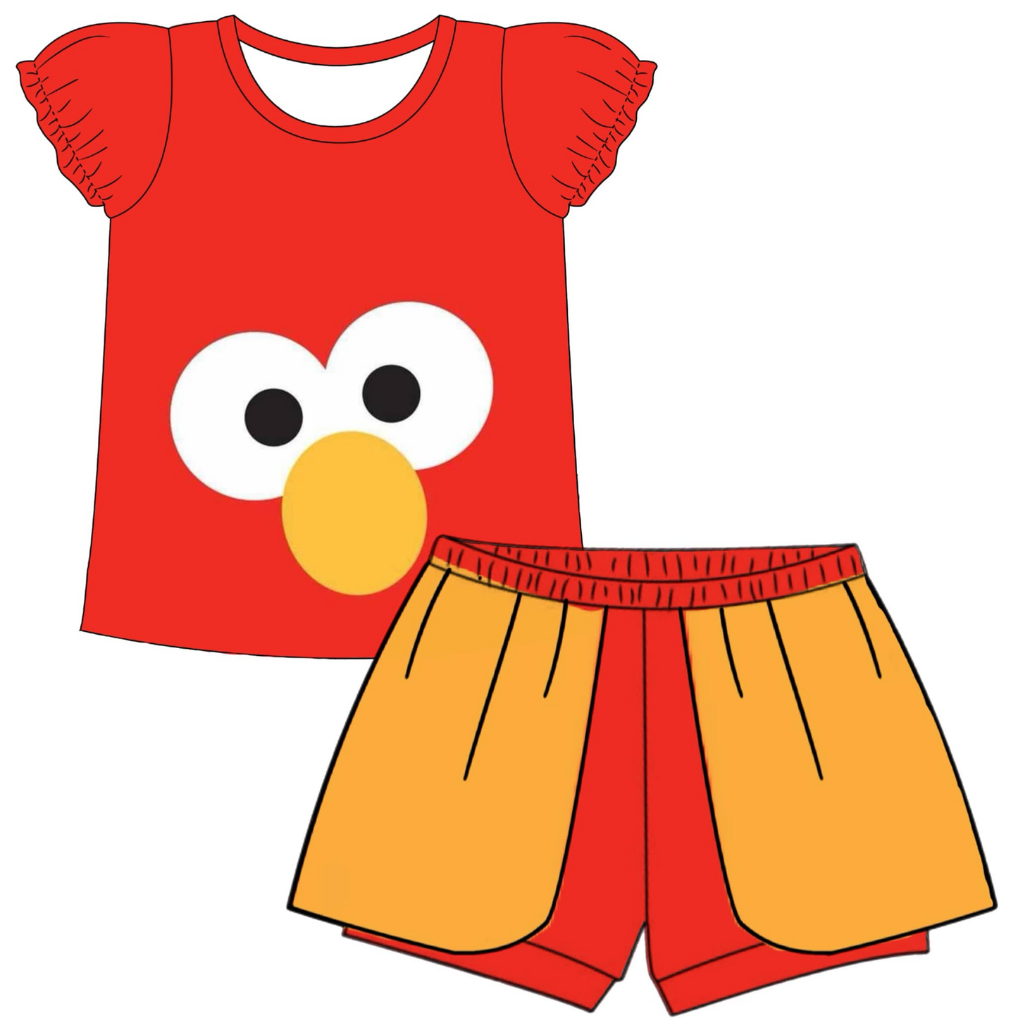 Baby Girls Red Eyes Shirt Shorts Summer Clothes Sets preorder (moq 5)