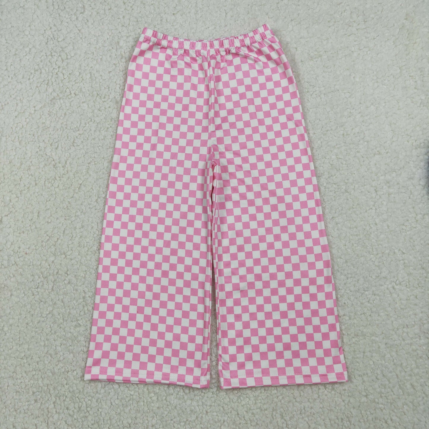 Baby Girls Pink Checked Flare Pants Bottom