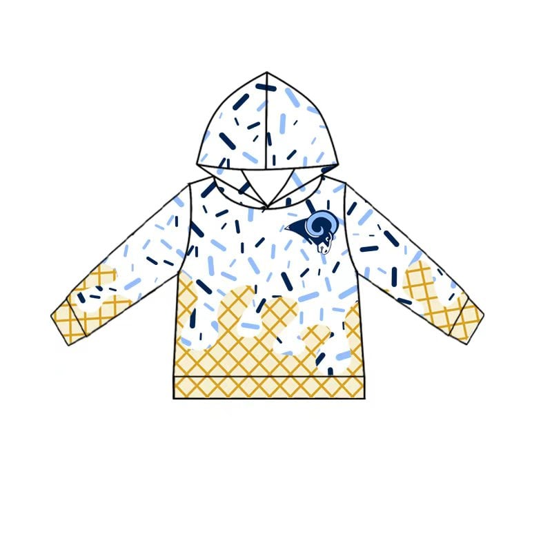 Preorder (moq 5)Baby Boys Long Sleeves Goat Team Hoodies Top
