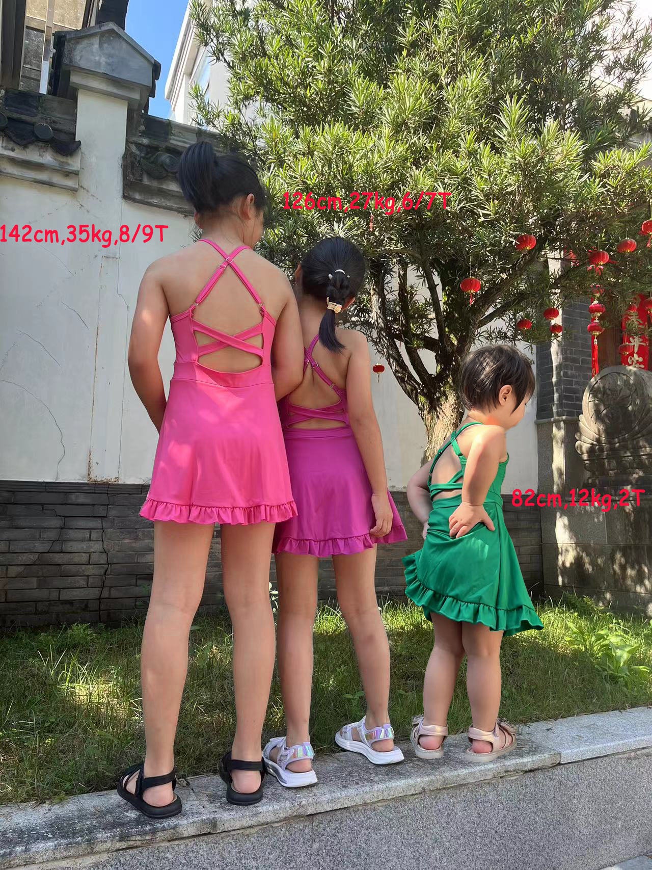 Sibling Baby Girls Knit Knee Length Active Wear Athletic Dresses