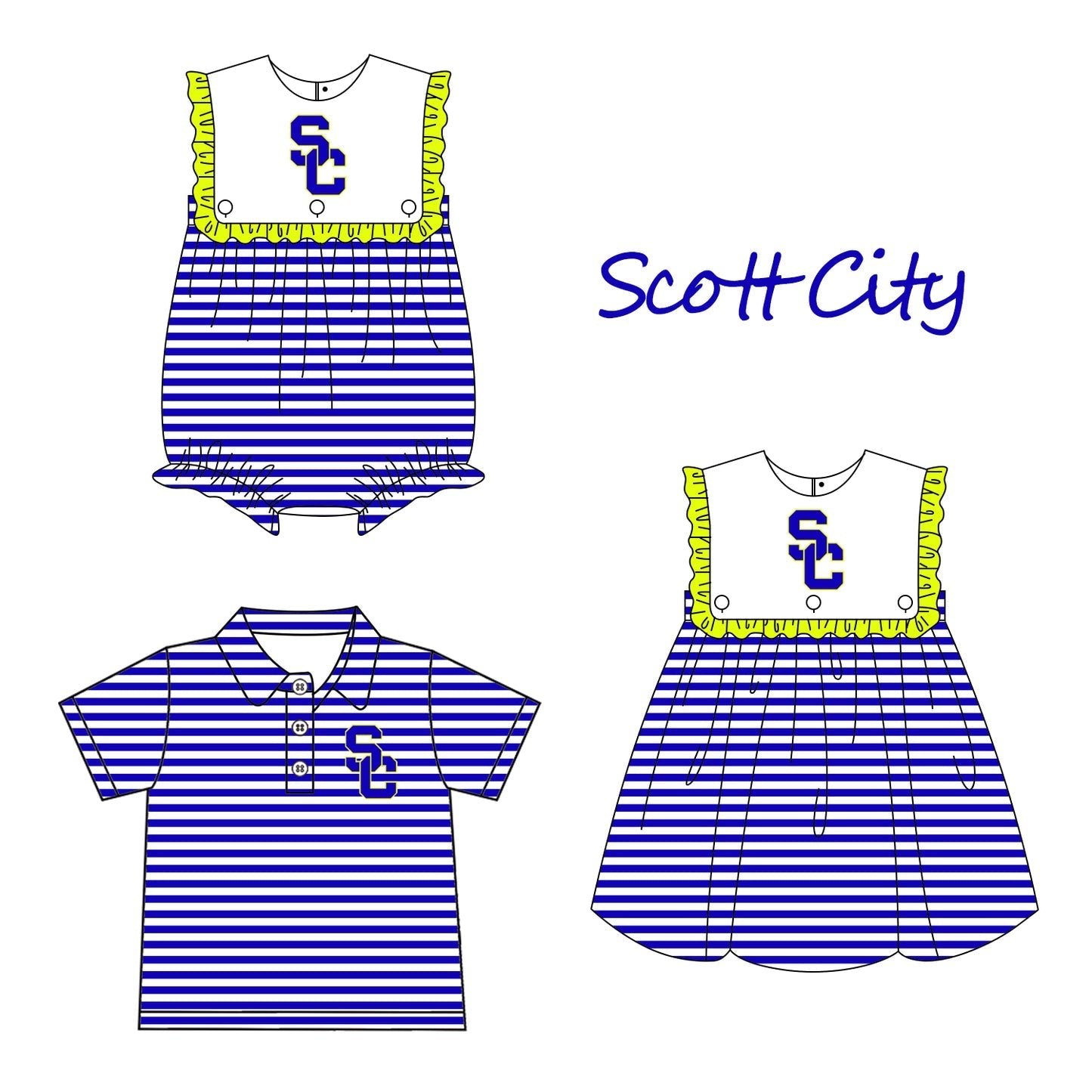 Custom moq 5 Football Item Scott City Sibling Clothes