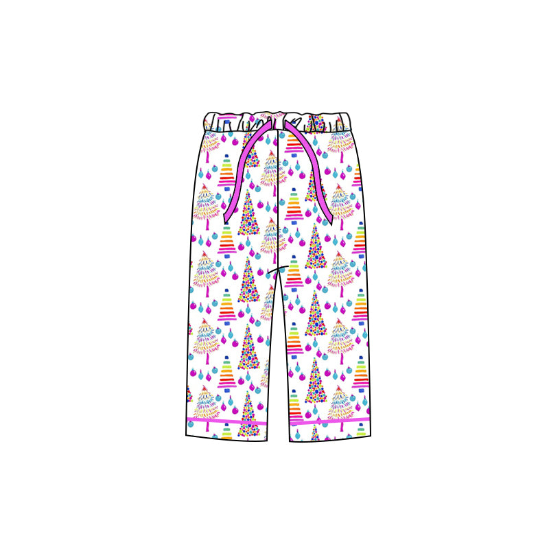 Adult Women Colorful Christmas Tree Bottoms Pants Pajamas Preorder(moq 5)