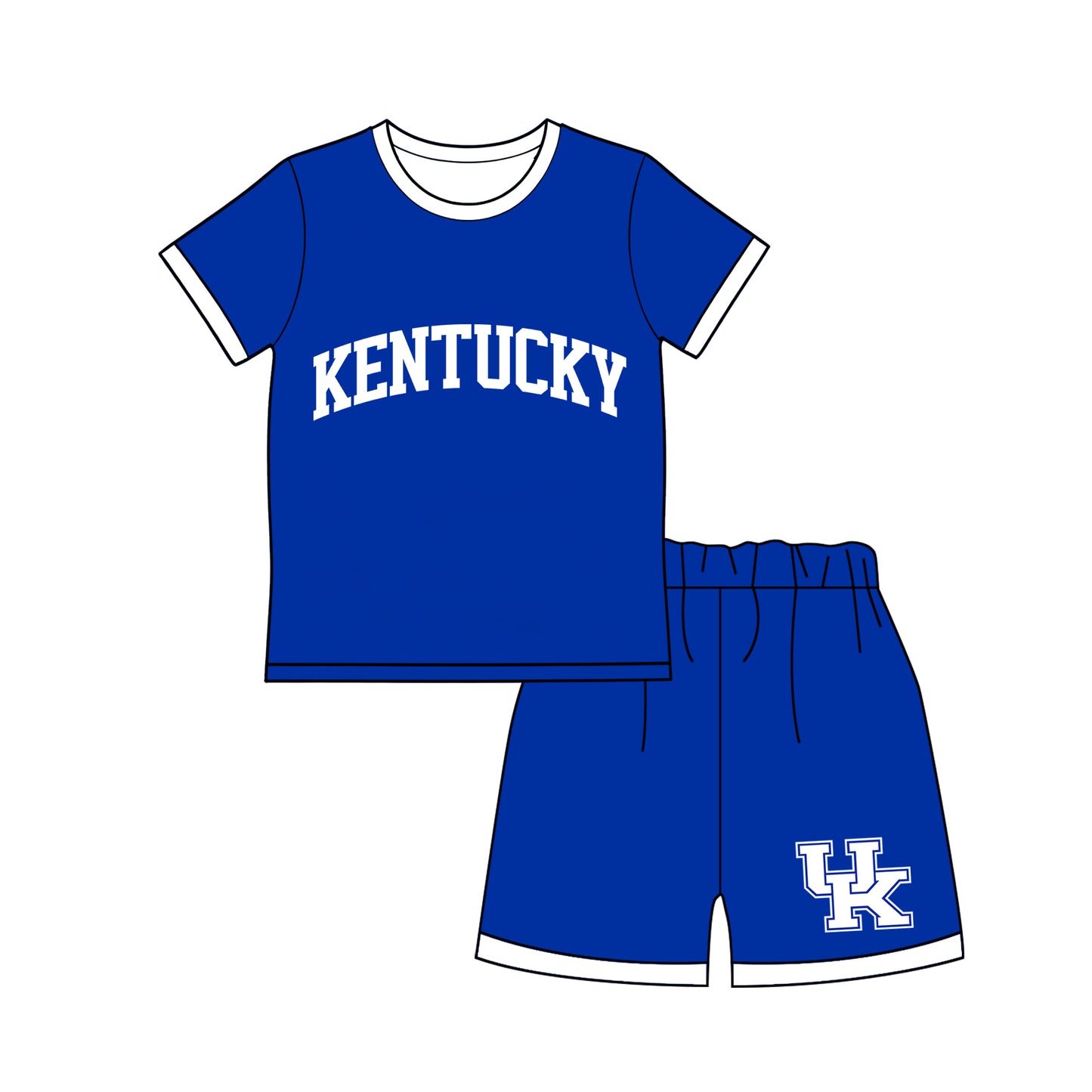 Preorder moq 5 Baby Boys Hot Blue Kentucky Top Short Team Clothes Sets