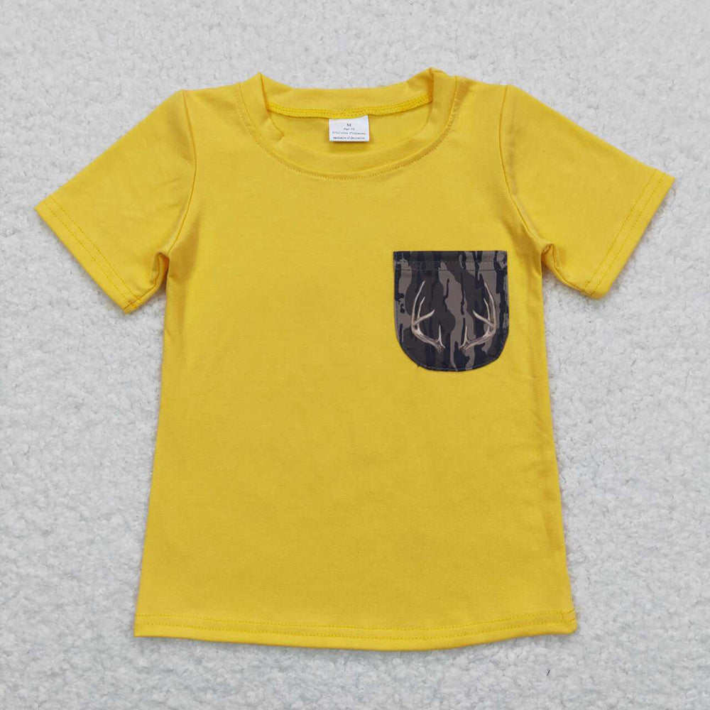 Baby Toddler Boys Deer Camo Pocket Short Sleeve Tee Shirts Tops