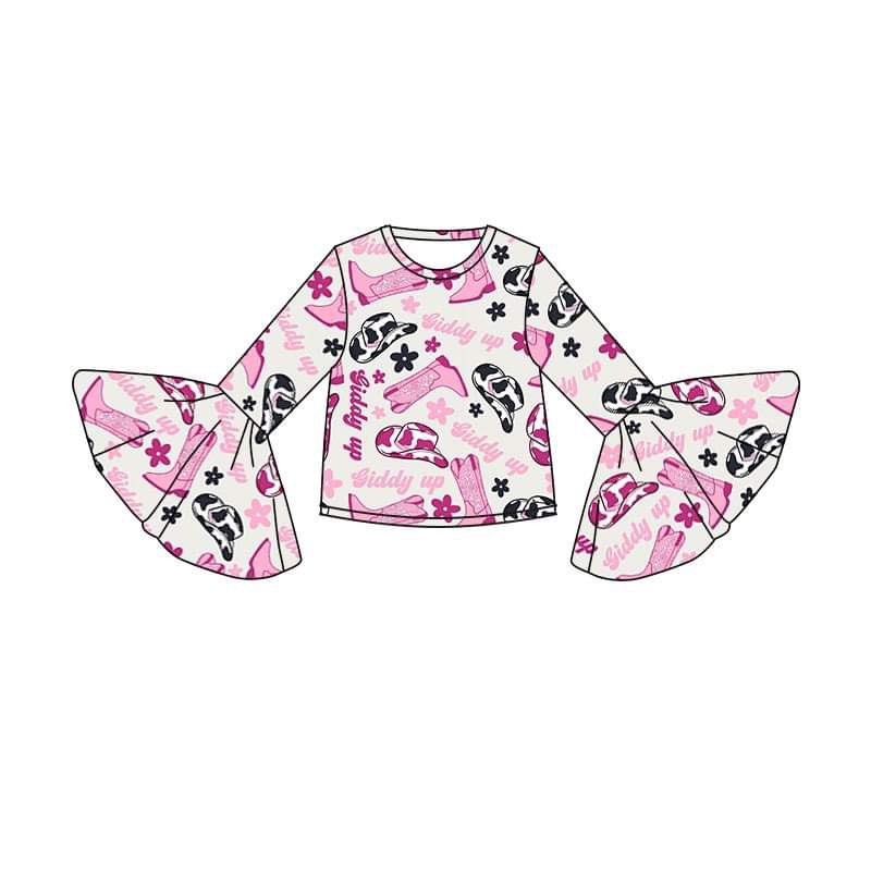 Baby Girls Long Sleeve Hats Boots Tee Shirts Tops Preorder (moq 5)