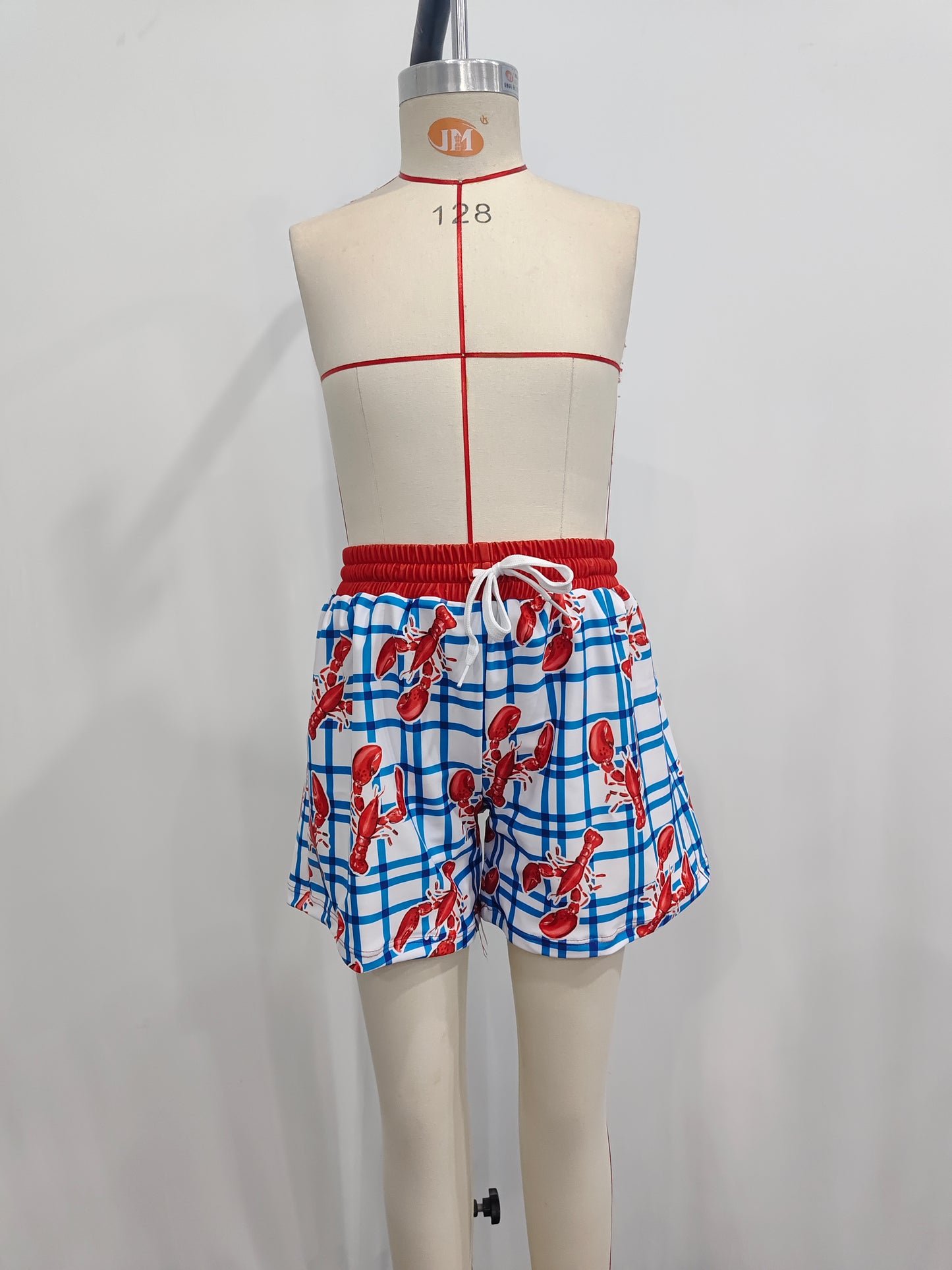 Baby Boys Summer Crawfish Plaid Trunks Swimsuits Swimwear