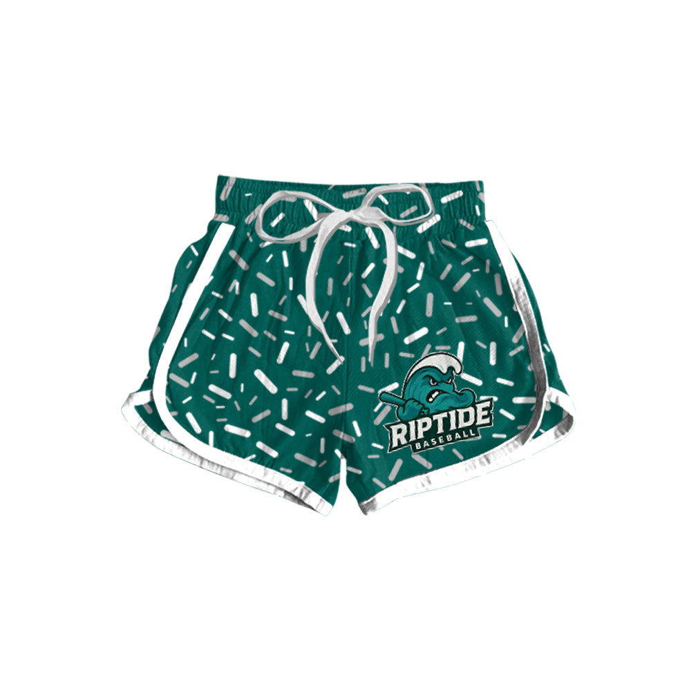 Preorder(moq 5) Baby Girls Green Piptide Baseball Team Sports Shorts
