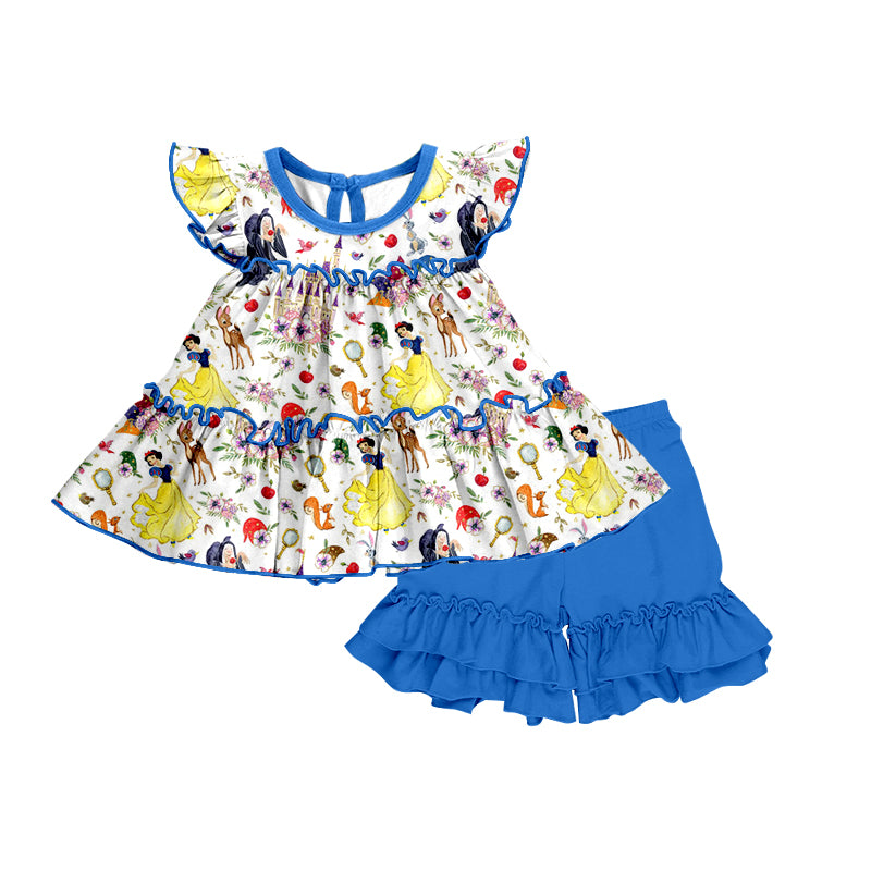 Baby Girls Princess Apple Tunic Top Ruffle Shorts Clothes Sets preorder(moq 5)
