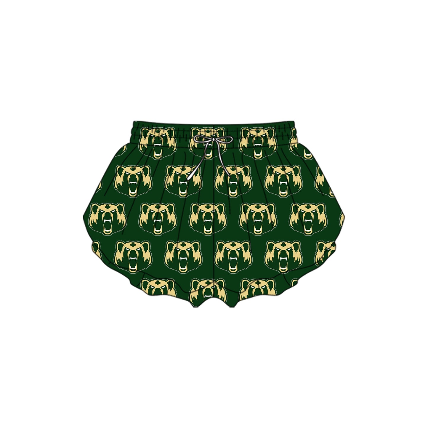 Preorder moq 5 Adult Women Green LCM Team Yoga Shorts Bottoms