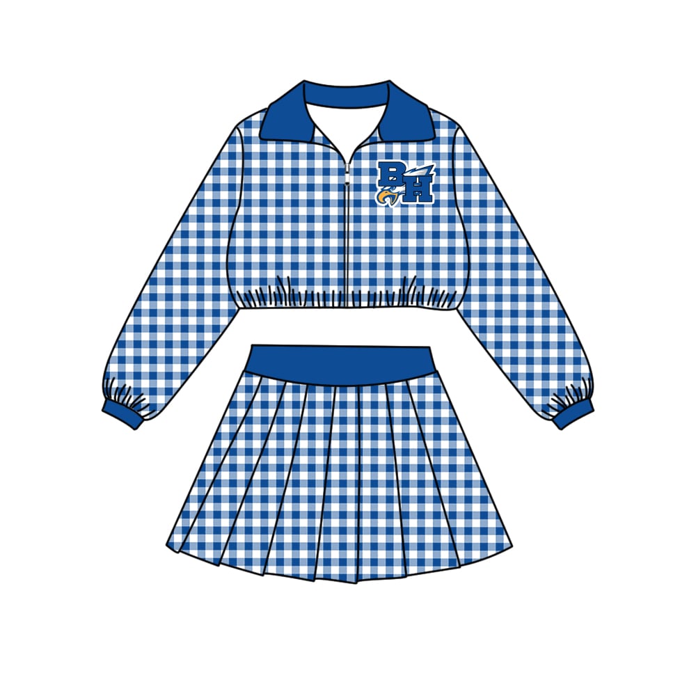 Preorder (moq 5)Baby Girls Zip Jackets Skirt Shorts Team Clothes Sets