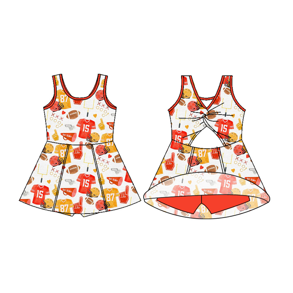 Preorder (moq 5)Baby Girls Sleeveless 87 Bows Shorts Team Knee Length Dresses