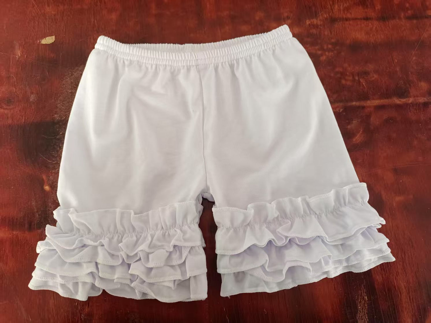 Preorder(moq 5) Baby Girls Summer White Three-layer Ruffle Shorts Bottoms