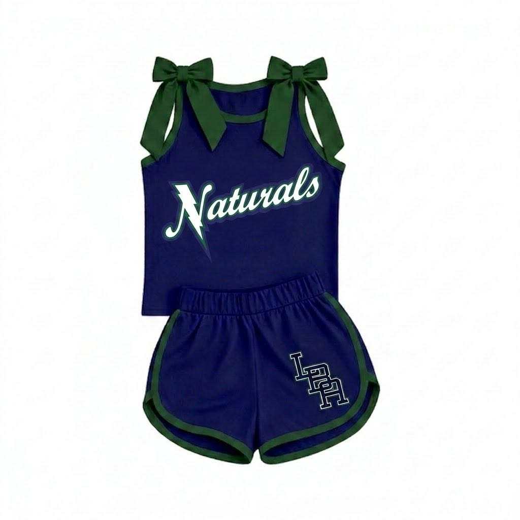 Preorder (moq 5)Baby Girls Natural Bows Shirts Shorts Team Clothes Sets